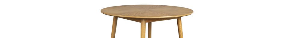 Descriptivo Materiales  120' Mesa de comedor redonda de madera beige Fabio