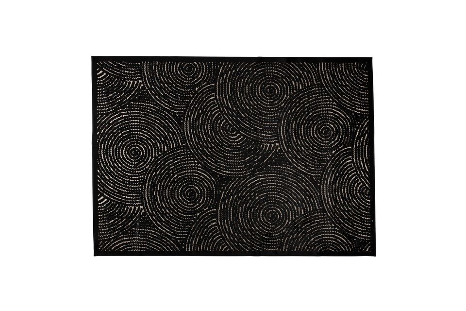 Alfombra 240x170 cm en tejido negro Dots DutchBone