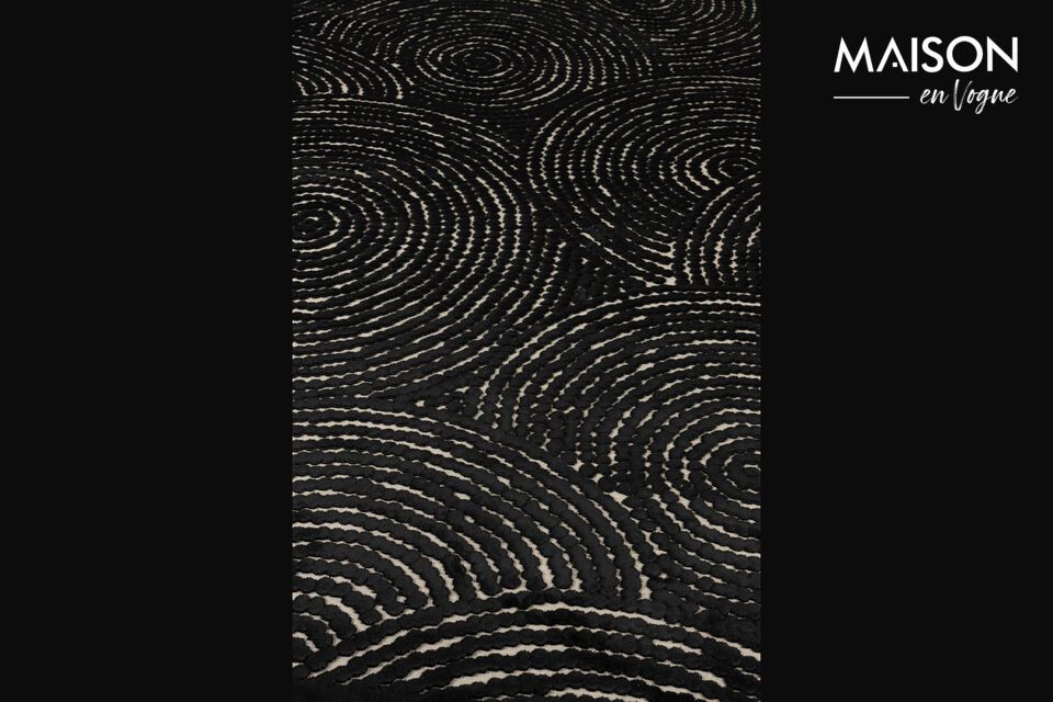 Alfombra 240x170 cm en tejido negro Dots - 1