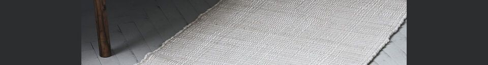 Descriptivo Materiales  Alfombra de algodón blanco 160x70 cm Chindi