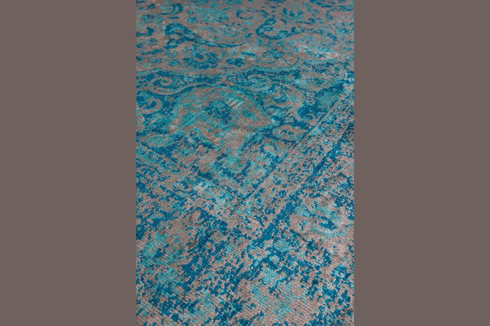 Alfombra de tela azul 200x200 cm Chi - 6