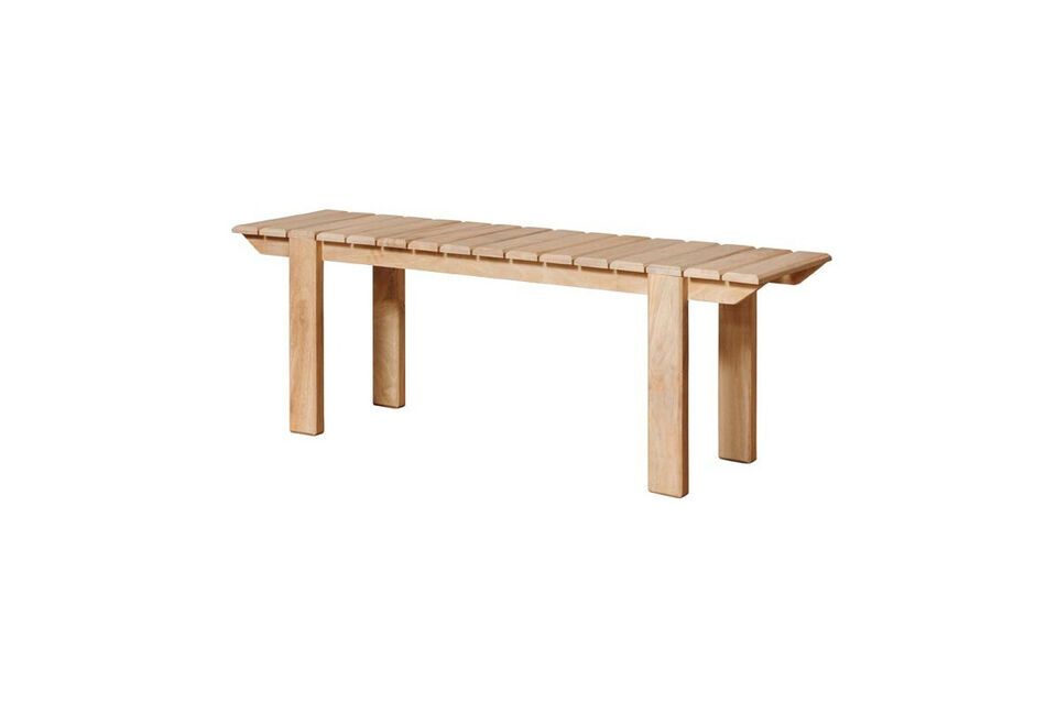 Descubra la elegancia funcional con nuestro banco de madera de mango beige