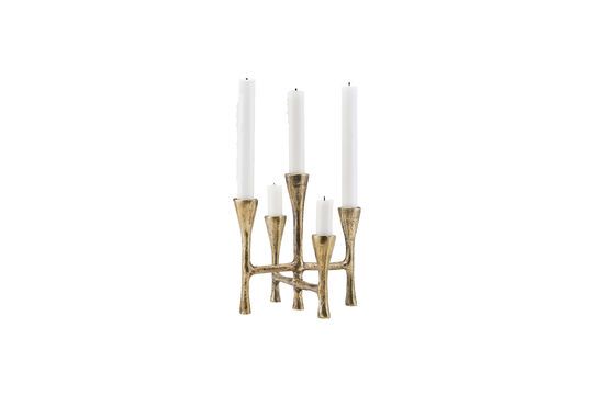 Candelabro de aluminio dorado Tristy Clipped