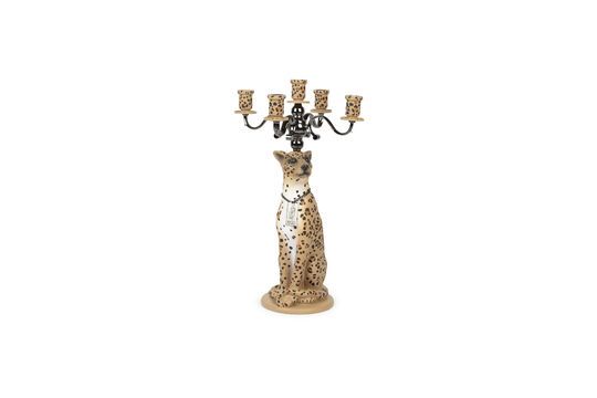 Candelabro de resina beige Panther Clipped