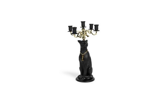 Candelabro de resina negra Panther Clipped