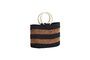 Miniatura Cesta de fibra natural negra y naranja Hanbag Clipped