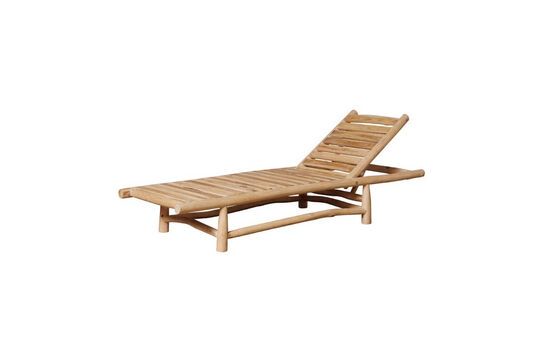 Chaise longue de teca beige Bora-Bora Clipped