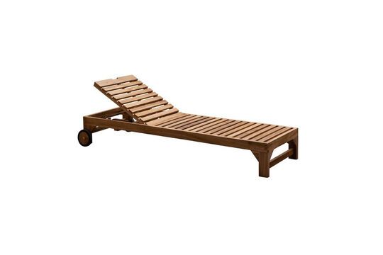 Chaise longue de teca beige Tirama