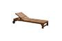 Miniatura Chaise longue de teca beige Tirama Clipped