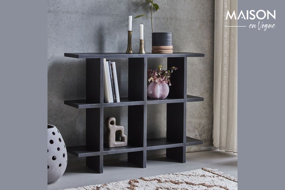 Elegancia moderna en madera de mango negra, perfecta para cualquier espacio.