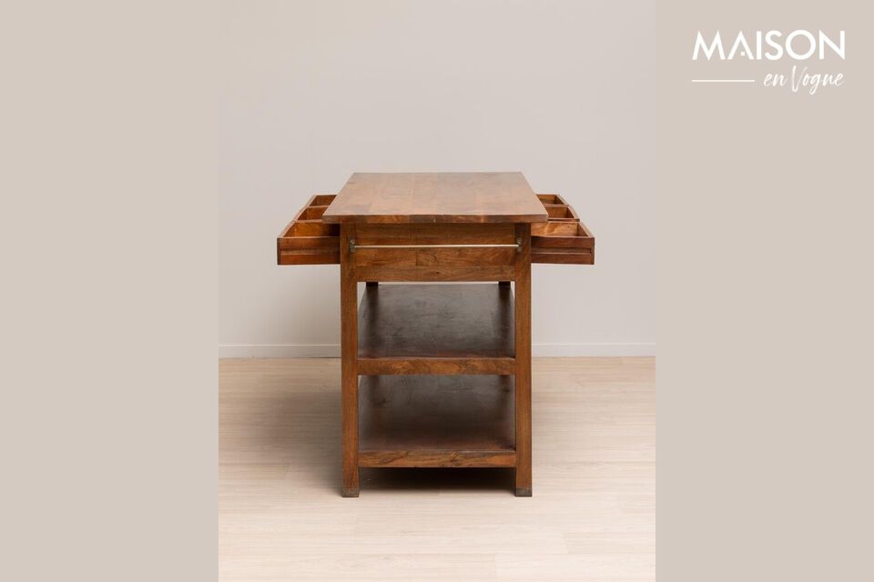 Descubra la perdurable elegancia de nuestra consola de madera de mango