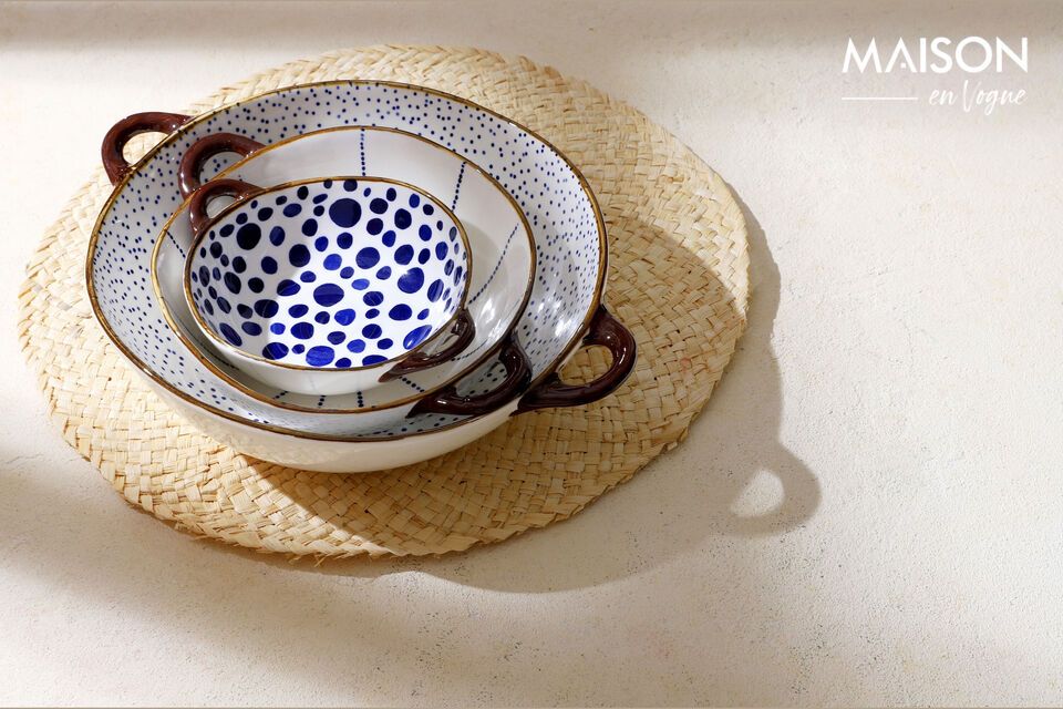 Descubra el encanto y la elegancia de la ensaladera de porcelana azul Anafi