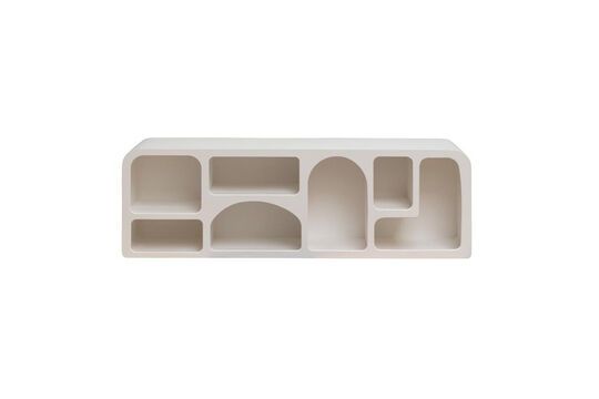 Estantería baja con 7 nichos en madera aglomerada blanca Alcove Clipped