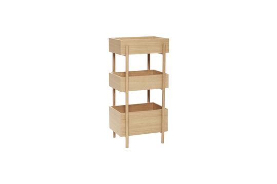 Estantería de madera de 3 compartimentos, beige Stack