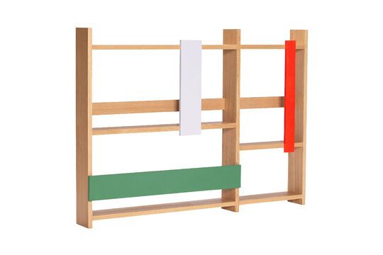 Estantería de pared de madera multicolor Arki Clipped