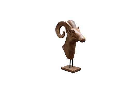 Figura de carnero de madera oscura natural Clipped