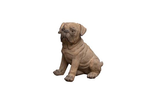 Figura perro resina marrón Pug Clipped