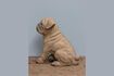 Miniatura Figura perro resina marrón Pug 3