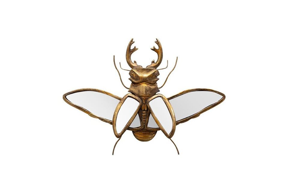 Figurita de resina dorada con forma de insecto Espejos Chehoma