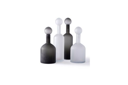 Juego de 4 botellas Bubbles de vidrio negro Clipped