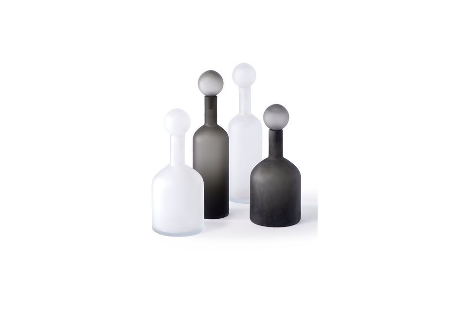 Juego de 4 botellas Bubbles de vidrio negro - 11