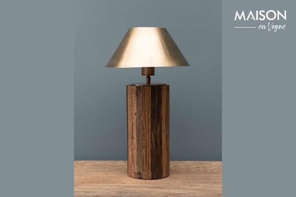 Lámpara de sobremesa de madera oscura Natuka Chehoma