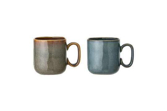 Lote de 2 tazas de gres verde Aime