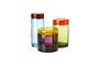 Miniatura Lote de 3 tarros de cristal multicolor Tapas Clipped