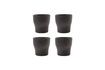 Miniatura Lote de 4 tazas de gres gris oscuro Liss 1