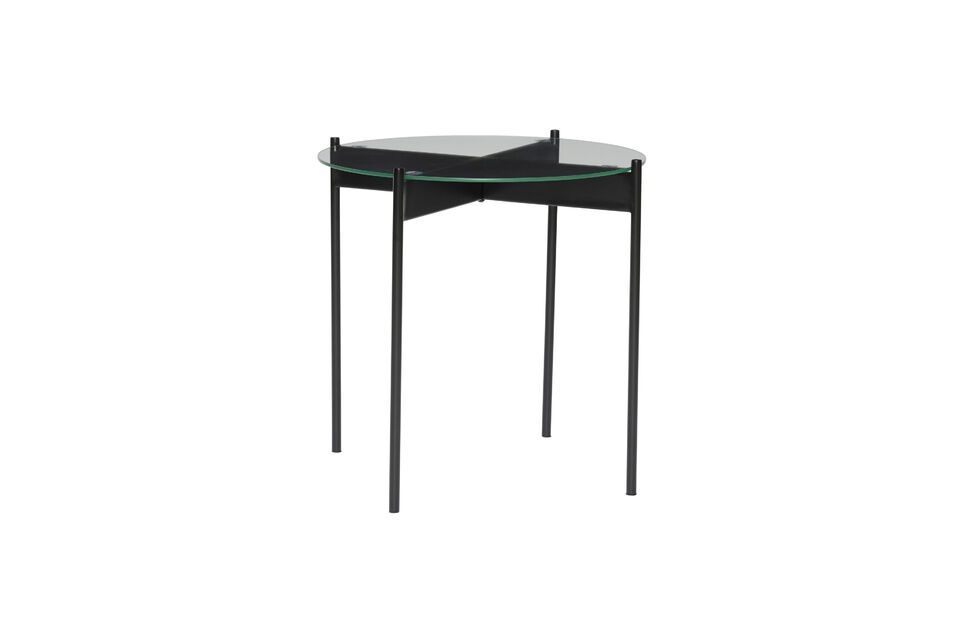 Mesa auxiliar de cristal negro Beam Hübsch