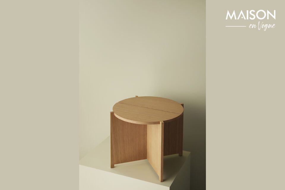 Mesa auxiliar de madera clara Dash Hübsch