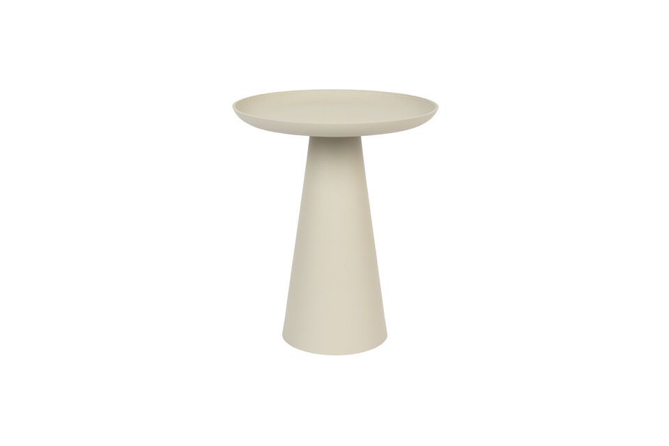 Mesa auxiliar de metal beige pequeña Ringar White Label