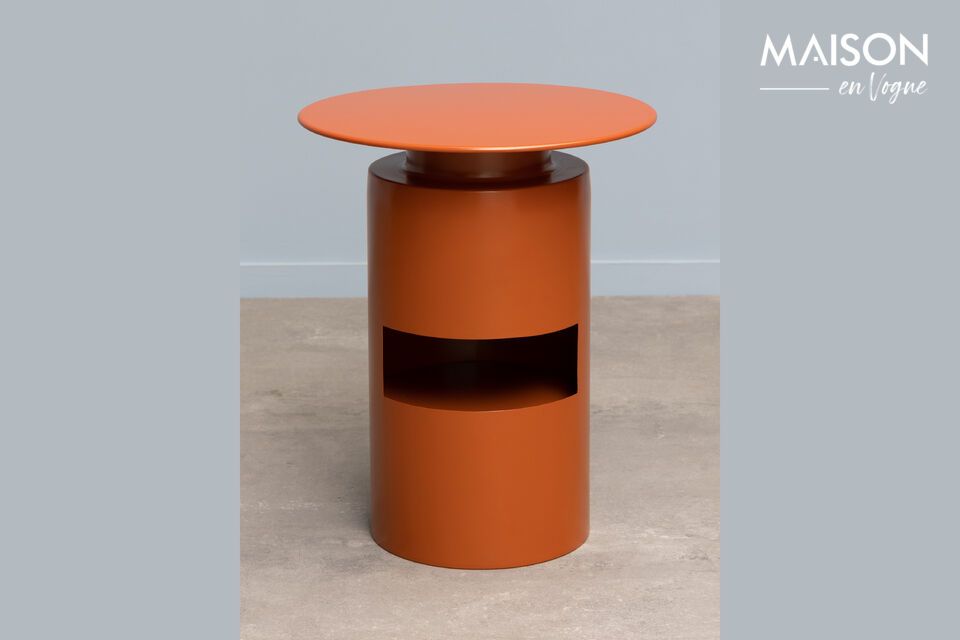 Mesa auxiliar de metal naranja Shifumi Chehoma