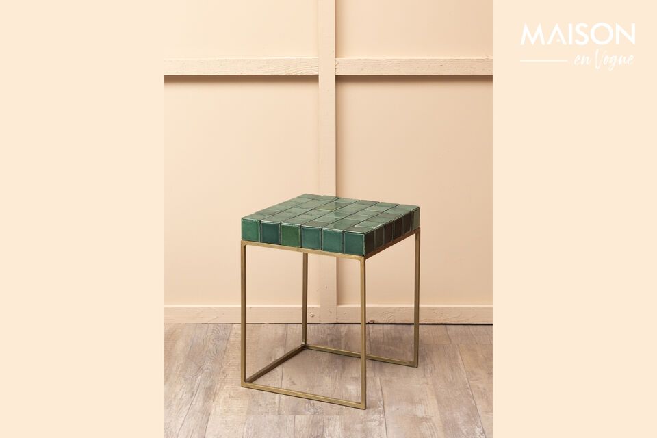 Mesa auxiliar de metal verde Porto Chehoma