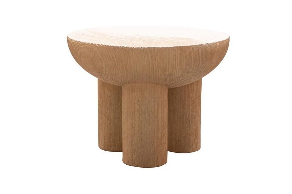 Descubra la elegancia funcional con la mesa auxiliar de resina beige