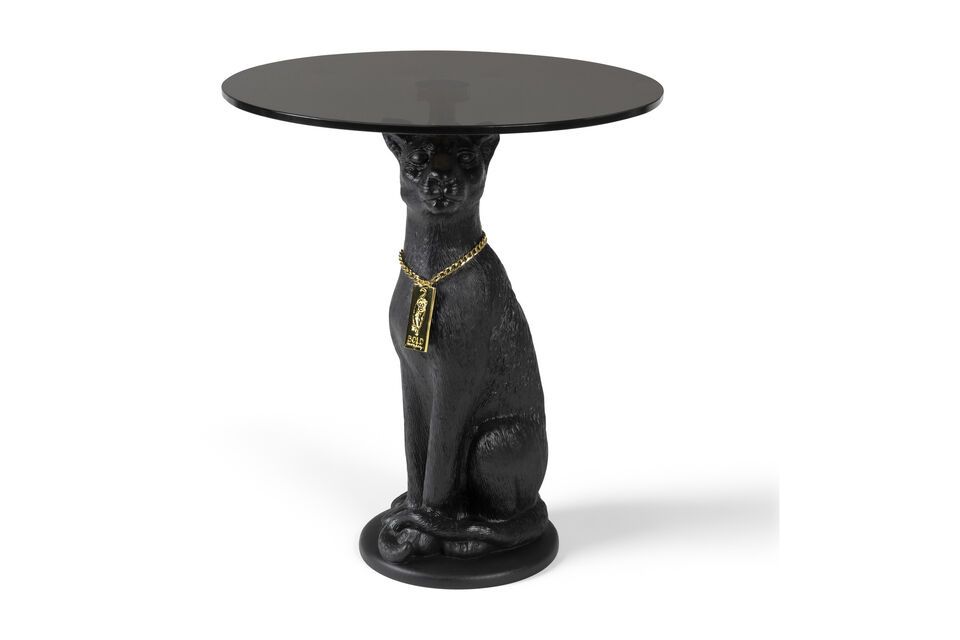 Mesa auxiliar de resina negra Panther Bold Monkey