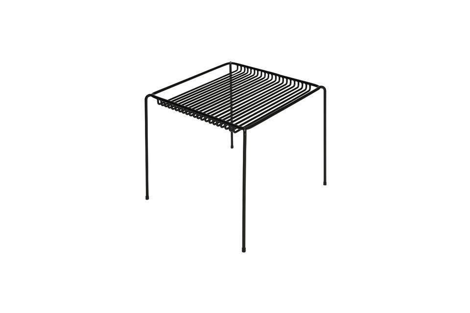 Mesa auxiliar String de metal negro Hübsch