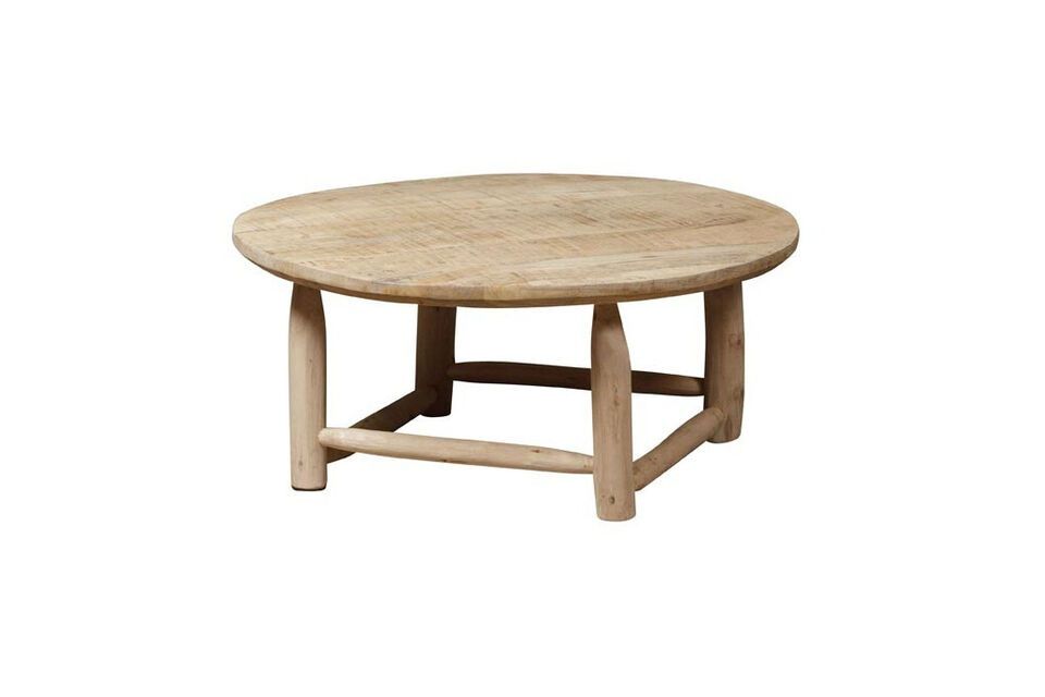 Descubra el encanto natural y la elegancia funcional de nuestra mesa de centro de madera de mango