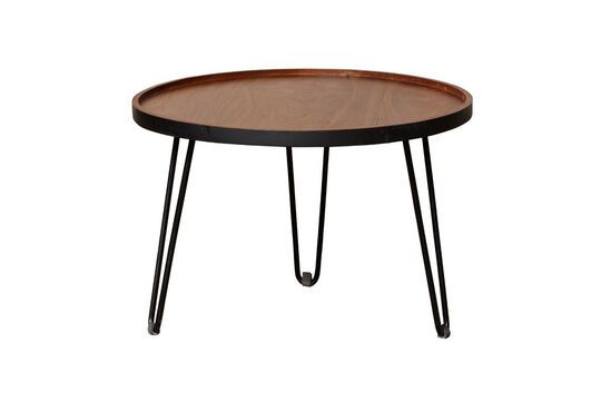 Mesa de centro de teca marrón negra Clipped