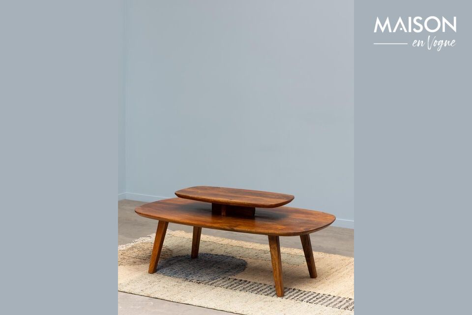 Descubra la elegancia atemporal con la mesa de centro de madera de mango