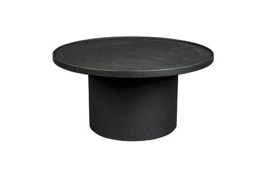 Mesa de centro redonda de madera negra Winston Clipped