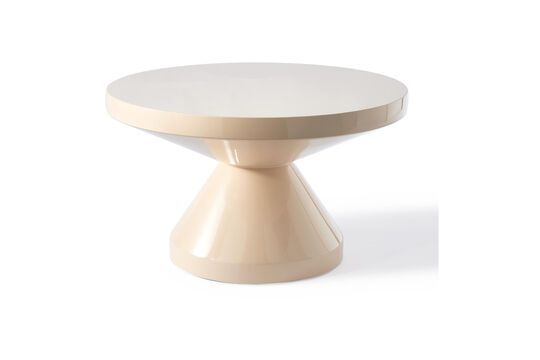 Mesa de centro Zig zag de fibra de vidrio beige