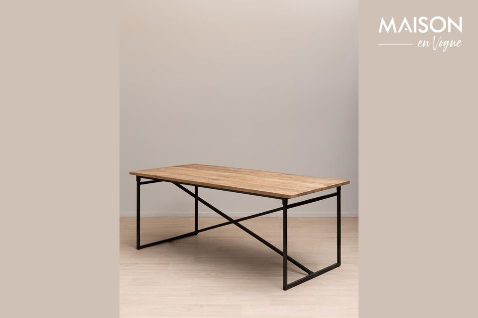 Descubra la elegancia atemporal y la robustez de nuestra mesa de comedor de metal negro