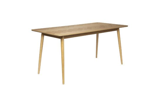 Mesa de comedor de madera beige 160cm Fabio Clipped