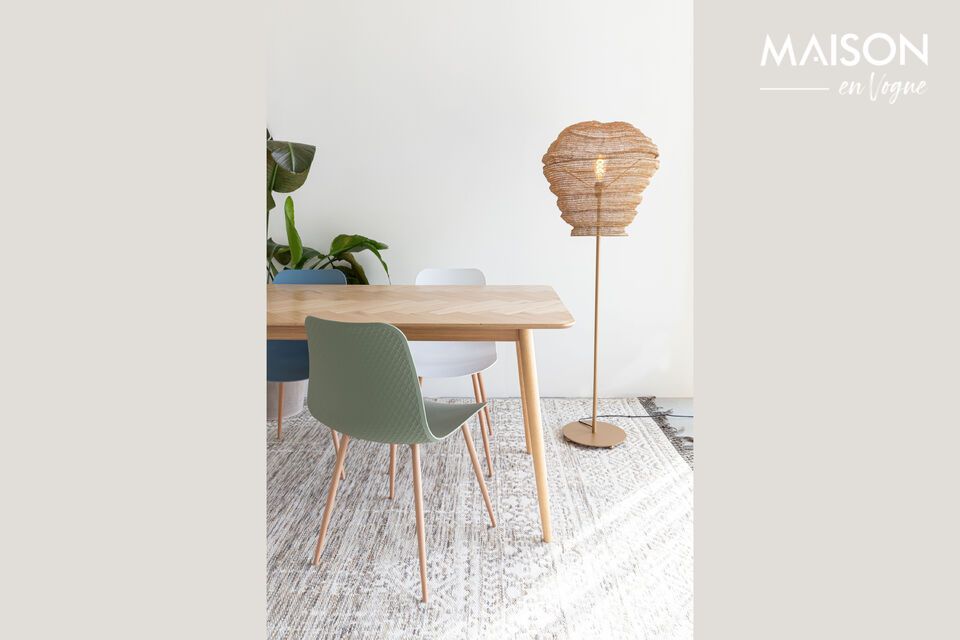 Mesa de comedor de madera beige 160cm Fabio - 1