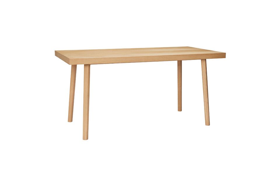 Mesa de comedor de madera clara en espiga Hübsch