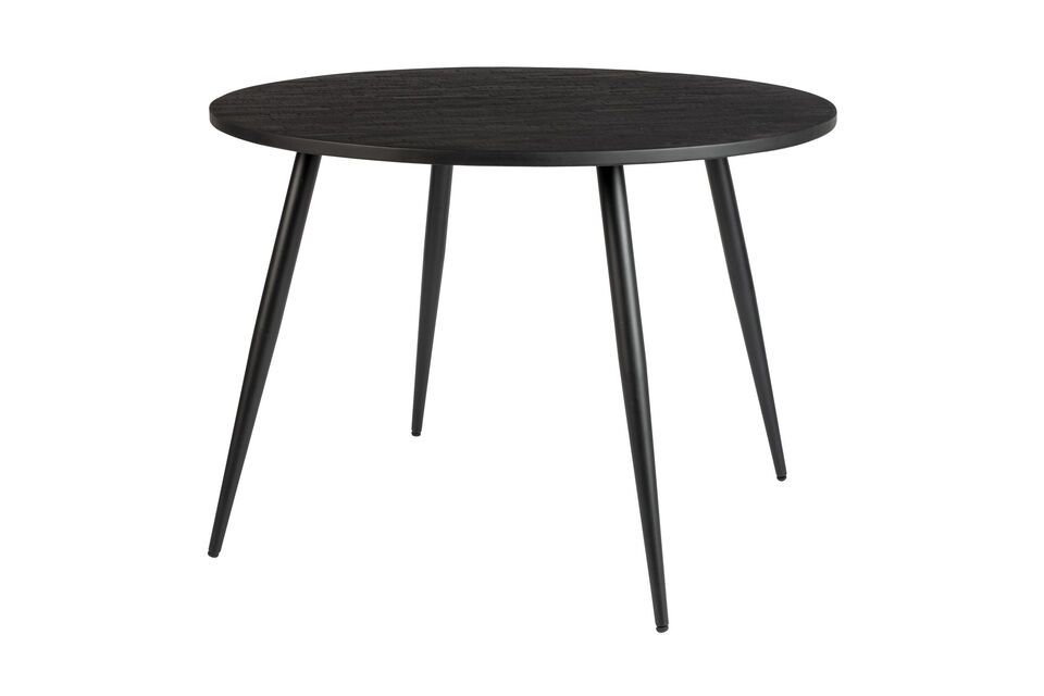 Mesa de comedor de madera de teca negra Mo White Label