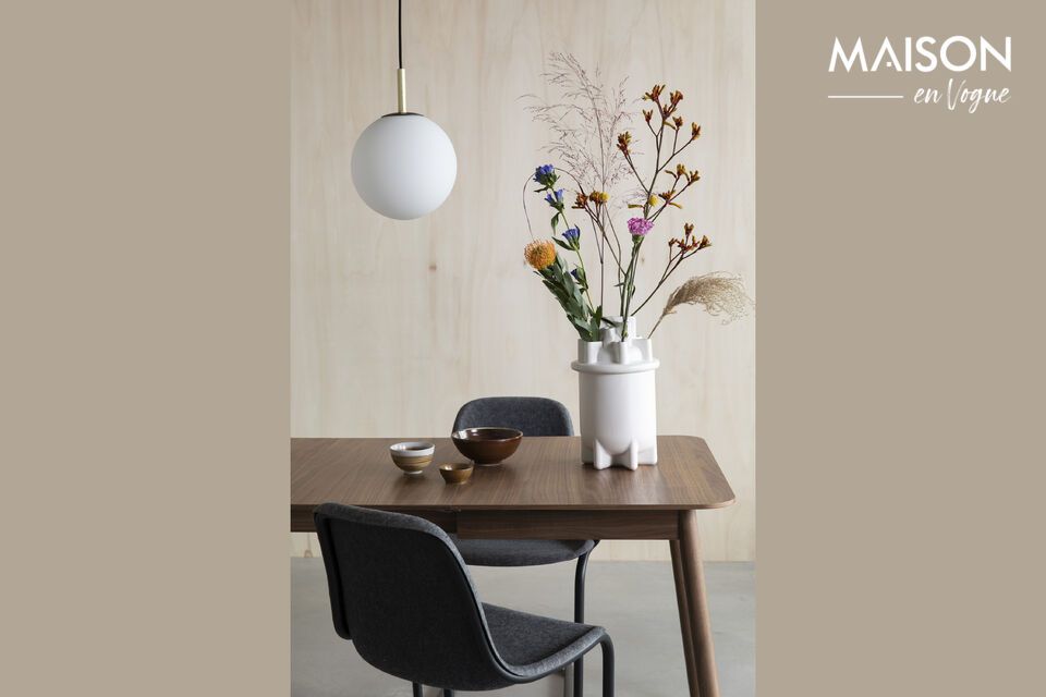 Mesa de comedor de madera marrón Glimps - 11