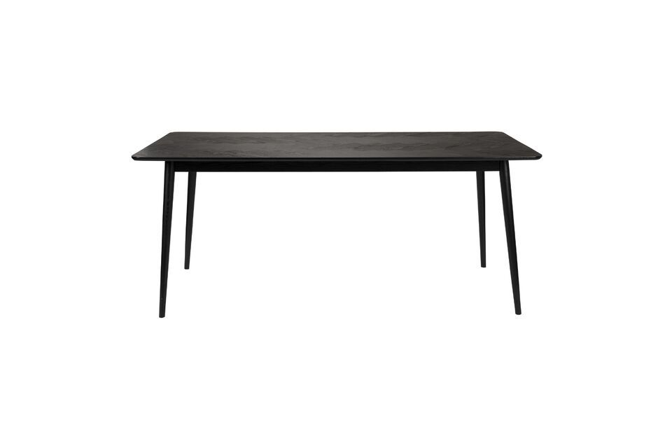 Mesa de comedor de madera negra 160cm Fabio White Label