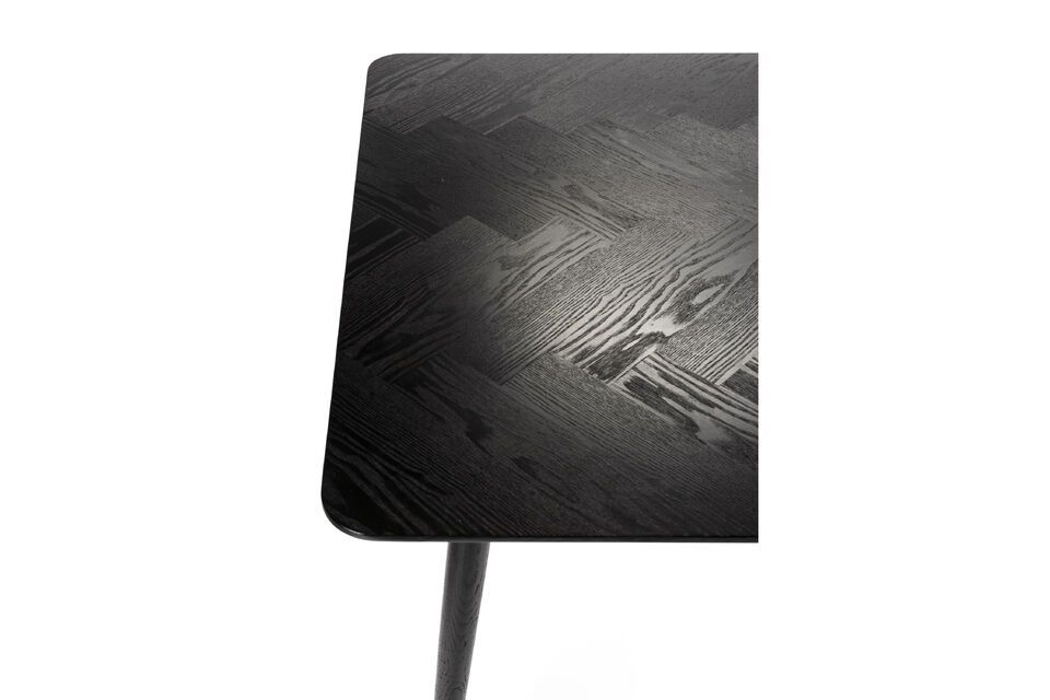 Mesa de comedor de madera negra 160cm Fabio - 3